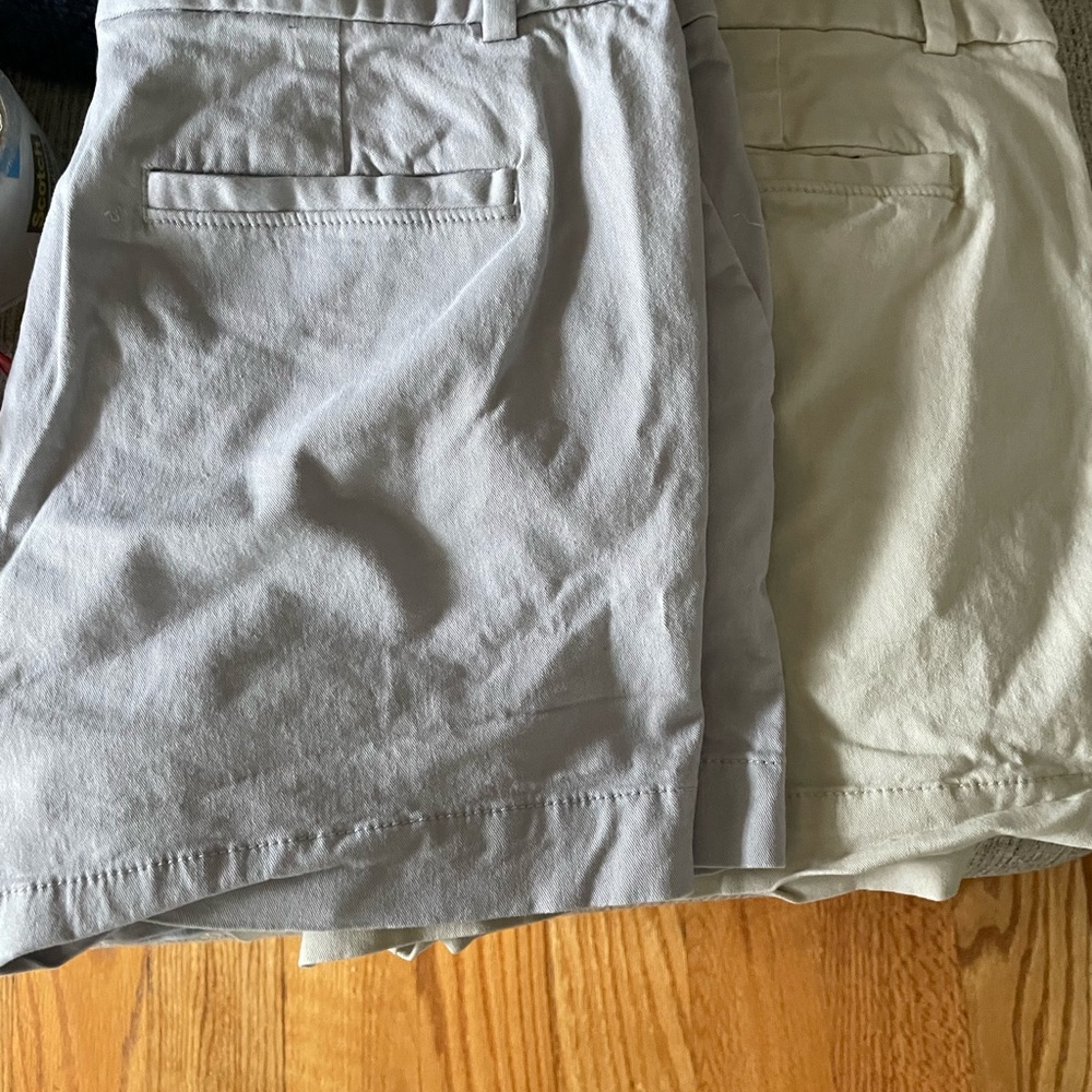 Loft size 10 shorts. 4 inch. Set of 2 pairs of shorts. Gray & tan.